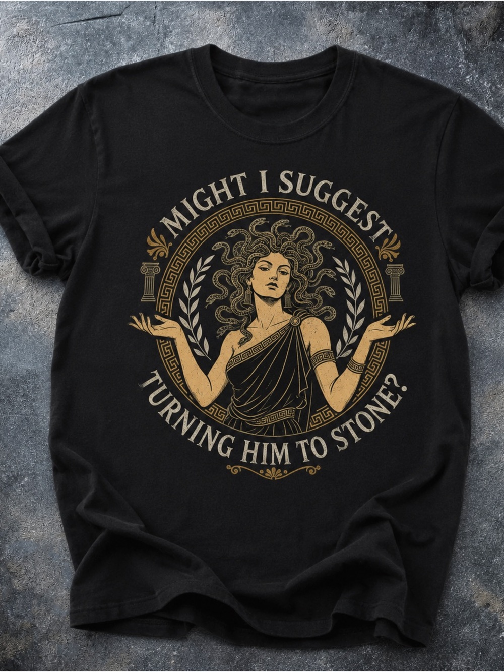 Medusa Greek mythology Shirt, Feminine Power Graphic Tee - Black Unisex